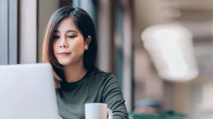 woman on a laptop