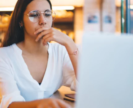 woman on a laptop