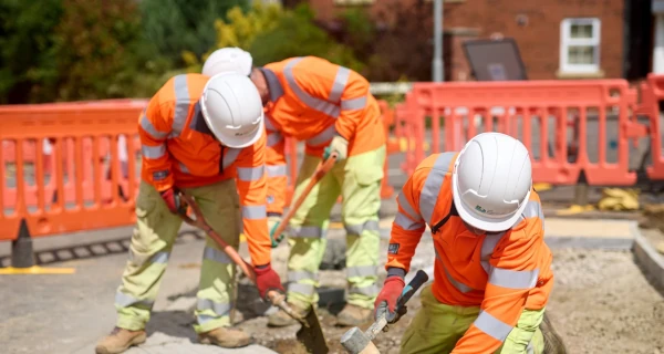 kier workers on site
